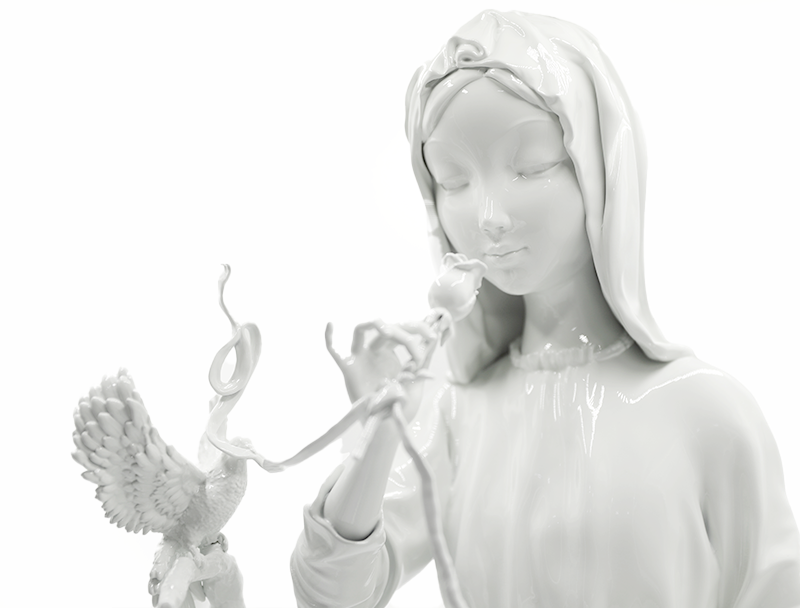 글룩(GLUCK), 이수경 작가와 제작한 3D프린팅 성모상 ‘매듭을 푸시는 성모님’